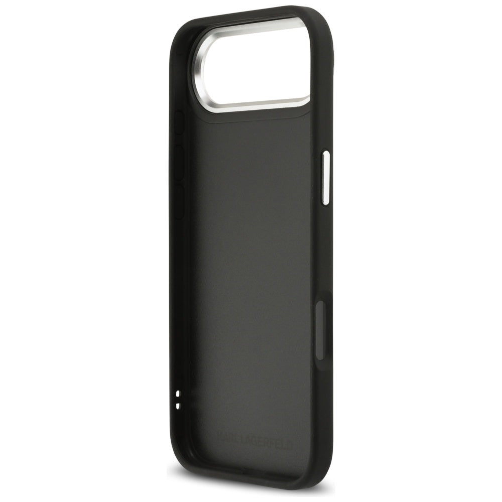 Case for Apple iPhone 17 Air, Karl Lagerfeld, Grained Karl & Choupette's Heads Pins and Logo, Black
