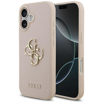 Case for Apple iPhone 17, Guess, 4G Grained Big and Classic Logo, Pink