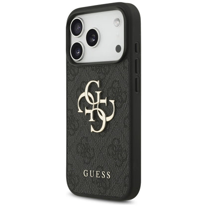 Θήκη για Apple iPhone 17 Pro, Guess, 4G Classic Logo με Λουράκι, Μαύρη