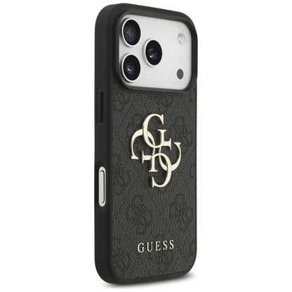 Θήκη για Apple iPhone 17 Pro, Guess, 4G Classic Logo με Λουράκι, Μαύρη
