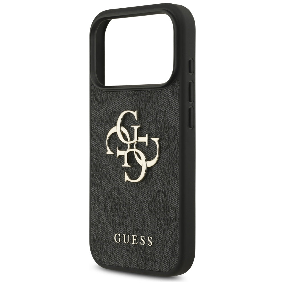 Θήκη για Apple iPhone 17 Pro, Guess, 4G Classic Logo με Λουράκι, Μαύρη