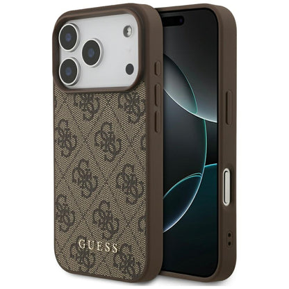 Case for Apple iPhone 17 Pro, Guess, 4G Classic, Brown