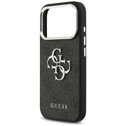 Case for Apple iPhone 17 Pro, Guess, Big 4G Logo Classic, Black Silver