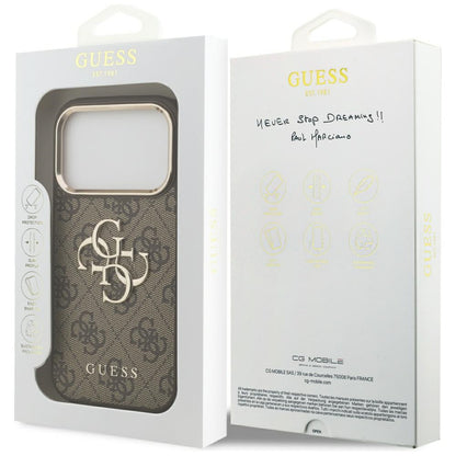 Case for Apple iPhone 17 Pro, Guess, Big 4G Logo Classic, Golden Brown