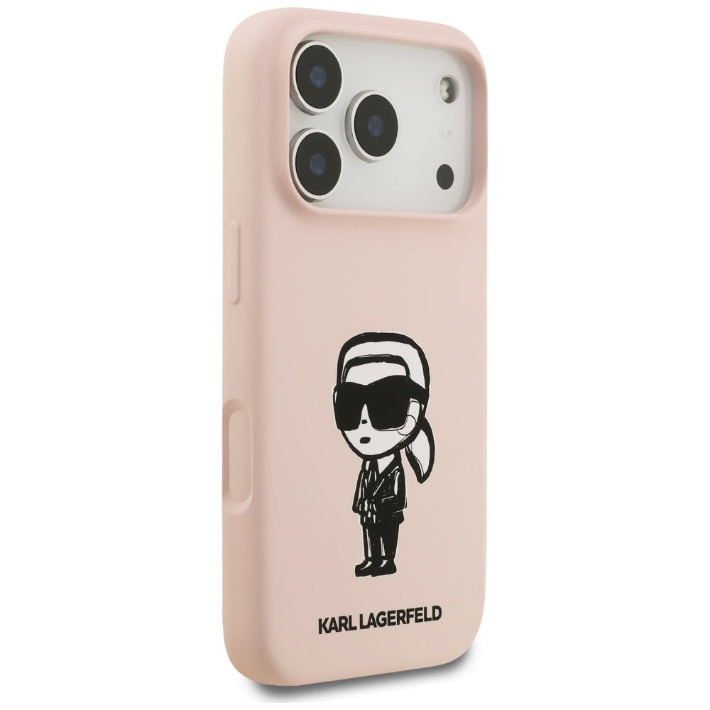 Case for Apple iPhone 17 Pro, Karl Lagerfeld, Sketch and Logo Karl, Pink
