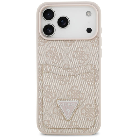 Case for Apple iPhone 17 Pro Max, Guess, 4G Double Card Triangle, Pink