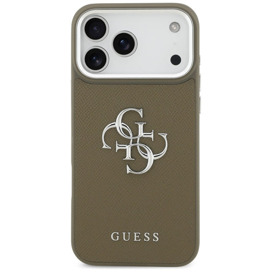 Θήκη για Apple iPhone 17 Pro Max, Guess, 4G Grained Big And Classic Logo, Καφέ Ασημί