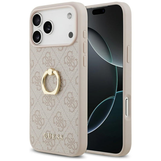 Case for Apple iPhone 17 Pro Max, Guess, 4G Ring Stand, Brown