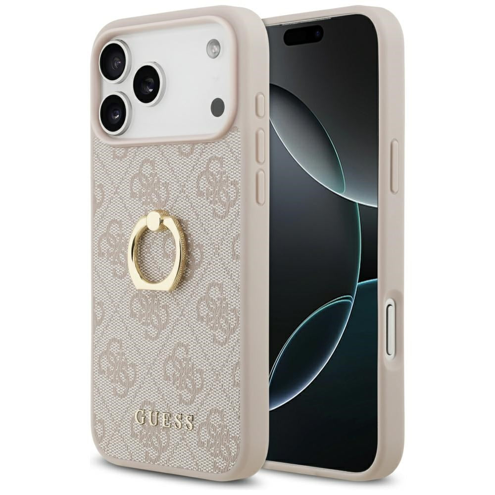 Case for Apple iPhone 17 Pro Max, Guess, 4G Ring Stand, Pink