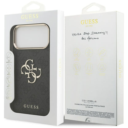 Case for Apple iPhone 17 Pro Max, Guess, Big 4G Logo Classic, Black Gold