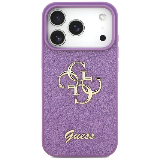 Case for Apple iPhone 17 Pro Max, Guess, Fixed Glitter Big 4G, Purple