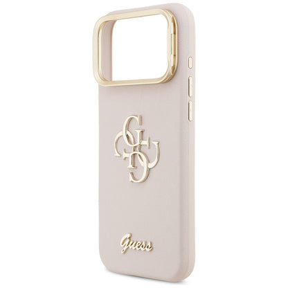 Θήκη για Apple iPhone 17 Pro Max, Guess, Grained Big 4G Stand Camera, Ροζ