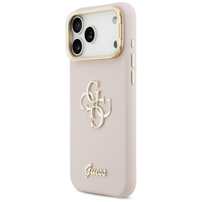 Θήκη για Apple iPhone 17 Pro Max, Guess, Grained Big 4G Stand Camera, Ροζ