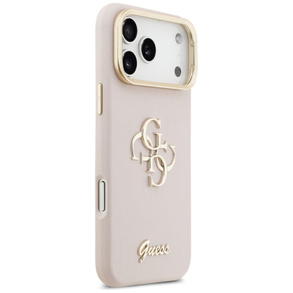 Θήκη για Apple iPhone 17 Pro Max, Guess, Grained Big 4G Stand Camera, Ροζ