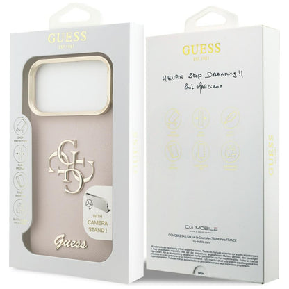 Θήκη για Apple iPhone 17 Pro Max, Guess, Grained Big 4G Stand Camera, Ροζ