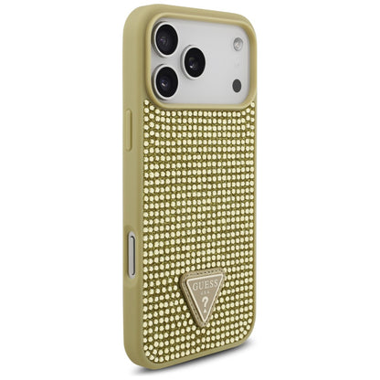 Case for Apple iPhone 17 Pro Max, Guess, Rhinestone Triangle Logo, Gold
