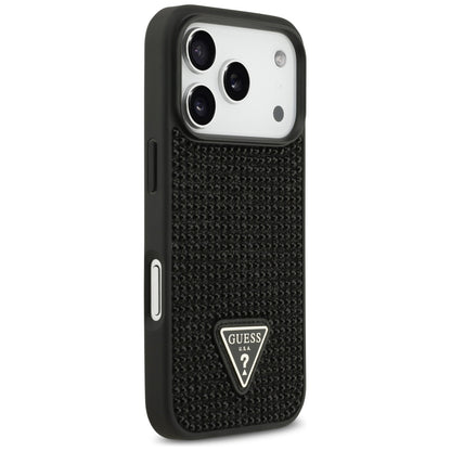 Case for Apple iPhone 17 Pro Max, Guess, Rhinestone Triangle Logo, Black