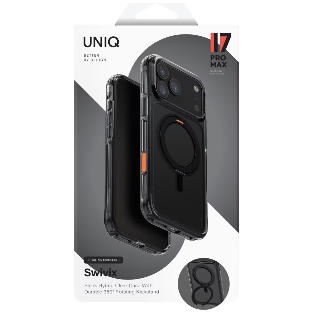 Θήκη για Apple iPhone 17 Pro Max, UNIQ, Swivix, Μαύρη
