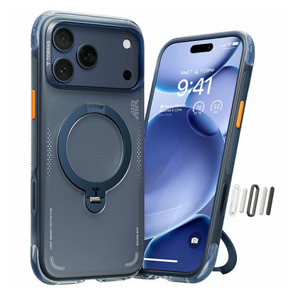 MagSafe Case for Apple iPhone 17 Pro, Torras, Ostand Spin Air, Blue