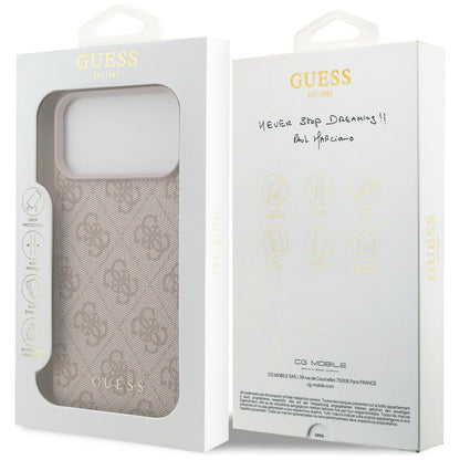 Θήκη για Apple iPhone 18 Pro / 17 Pro, Guess, 4G Classic Logo, Ροζ