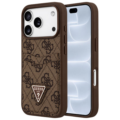 Θήκη για Apple iPhone 18 Pro / 17 Pro, Guess, 4G Double Card Triangle, Καφέ