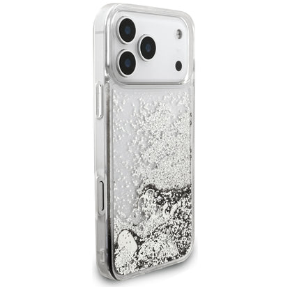 Θήκη για Apple iPhone 18 Pro / 17 Pro, Guess, Liquid Glitter Charms, Ασημί