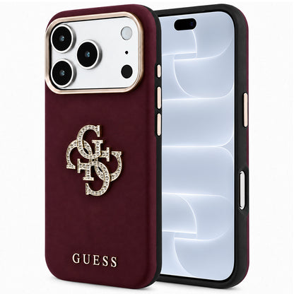 Θήκη για Apple iPhone 18 Pro / 17 Pro, Guess, Smooth Big Strass Logo, Βυσσινί
