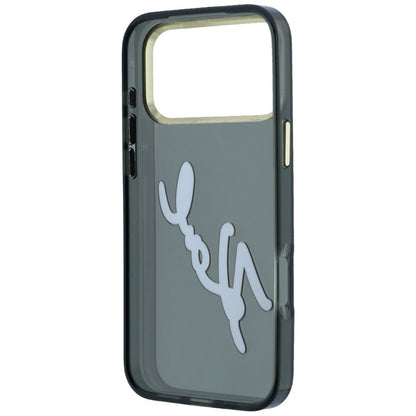 Θήκη για Apple iPhone 18 Pro / 17 Pro, Karl Lagerfeld, IML Big Signature Resin Logo και Μεταλλικό Πλαίσιο, Μαύρο