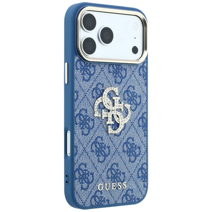 Θήκη για Apple iPhone 18 Pro Max / 17 Pro Max, Guess, 4G Big Strass Logo, Μπλε