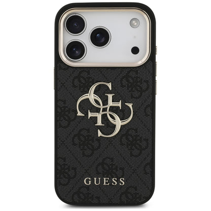 Θήκη για Apple iPhone 18 Pro Max / 17 Pro Max, Guess, 4G Classic Logo με λουράκι, Μαύρο Χρυσό