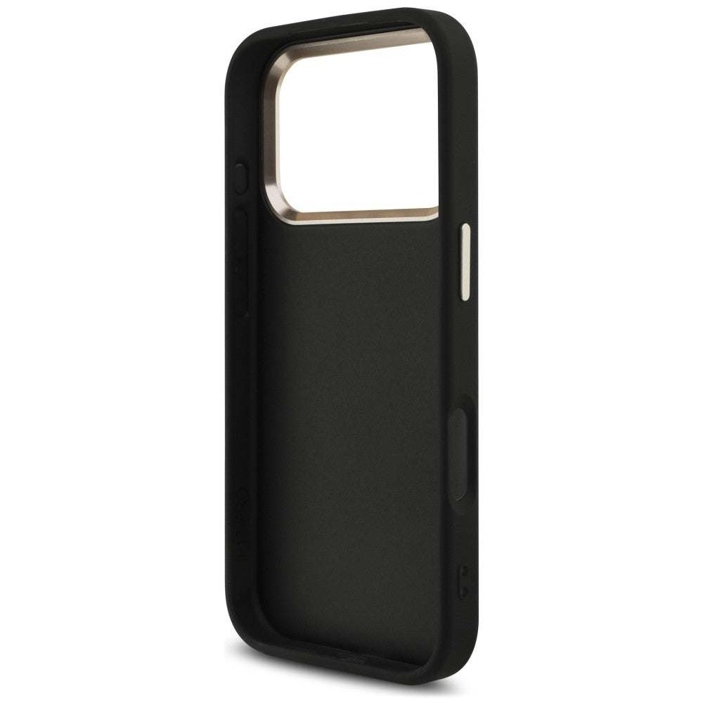 Θήκη για Apple iPhone 18 Pro Max / 17 Pro Max, Guess, 4G Classic Logo με λουράκι, Μαύρο Χρυσό