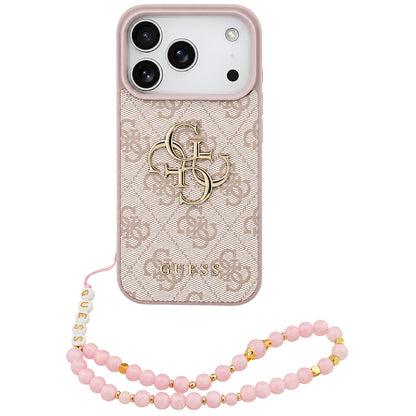 Θήκη για Apple iPhone 18 Pro Max / 17 Pro Max, Guess, 4G Classic Logo με Λουράκι, Ροζ