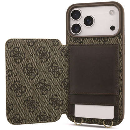 Θήκη για Apple iPhone 18 Pro Max / 17 Pro Max, Guess, 4G Crossbody Cardslot, Καφέ