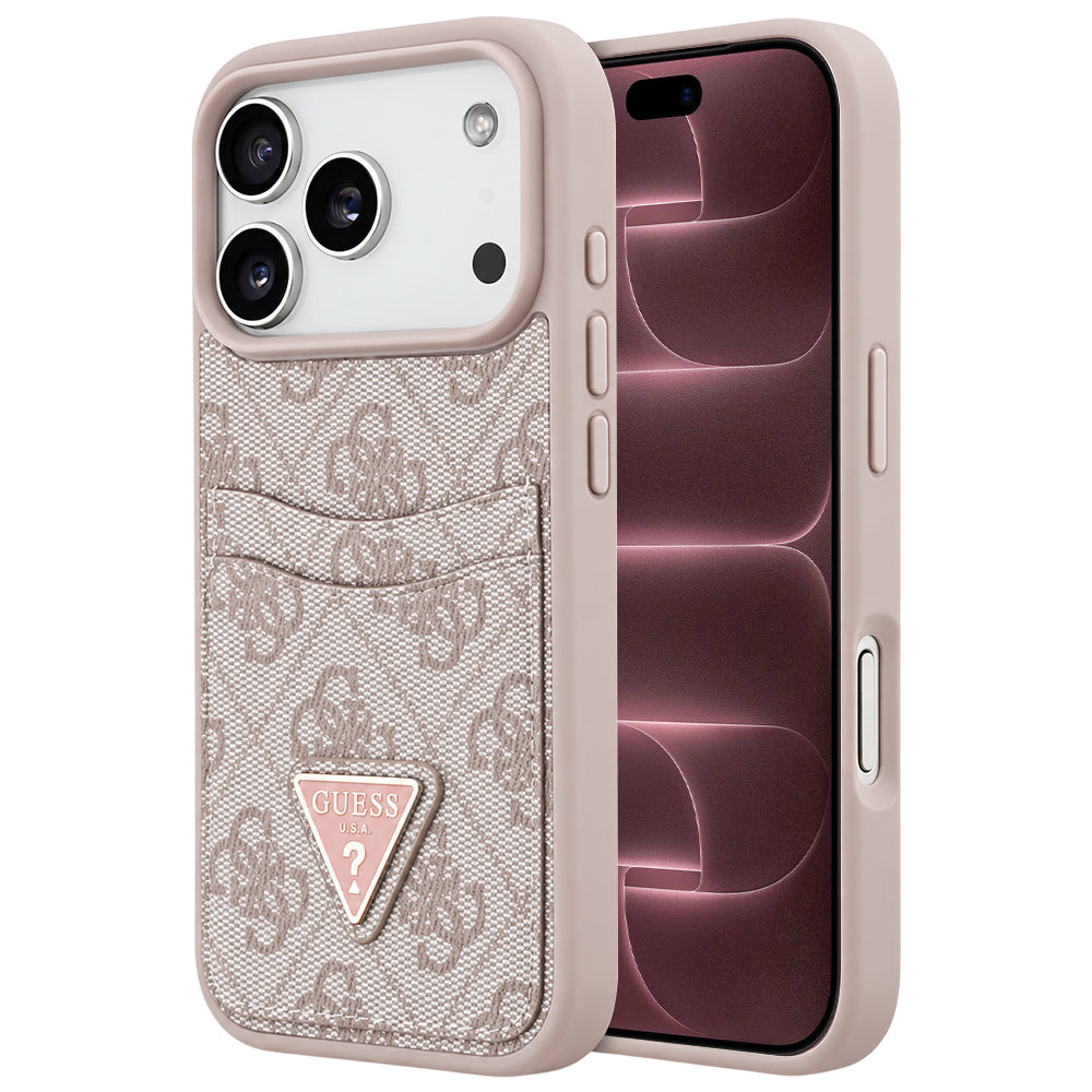Θήκη για Apple iPhone 18 Pro Max / 17 Pro Max, Guess, 4G Double Card Triangle, Ροζ