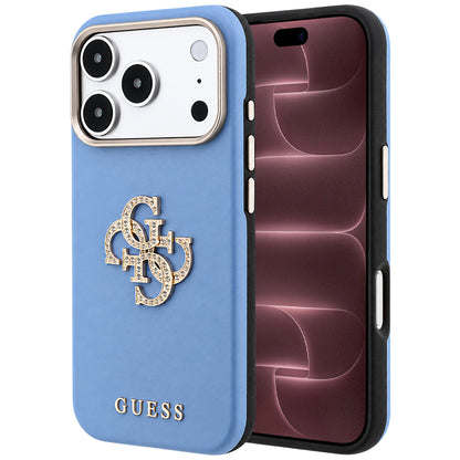 Θήκη για Apple iPhone 18 Pro Max / 17 Pro Max, Guess, Smooth Big Strass Logo, γαλάζια