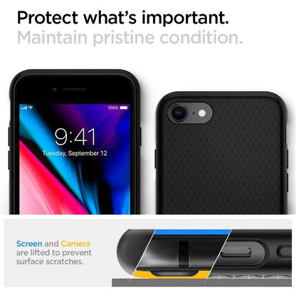 Θήκη για Apple iPhone SE (2022) / SE (2020) / 8 / 7, Spigen, Liquid Air, Μαύρη 042CS20511