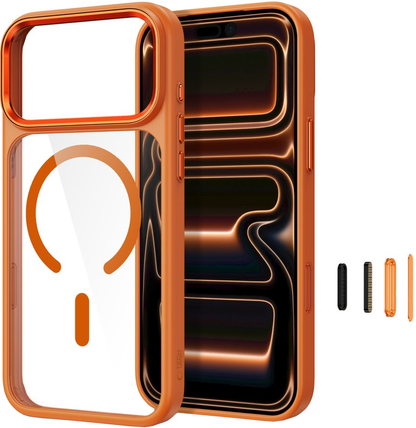 Θήκη για Apple iPhone 18 Pro / 17 Pro, Tech-Protect, Magmat CC, Πορτοκαλί Διαφανής