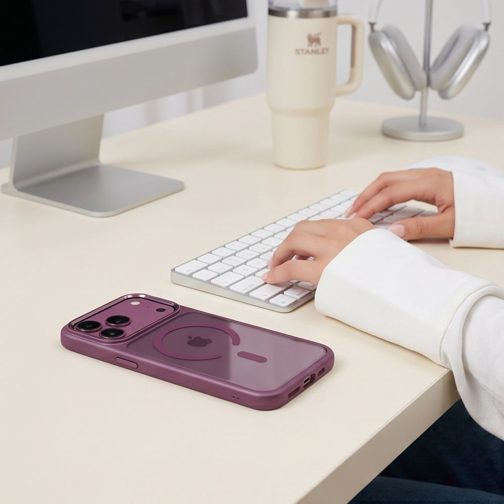 Θήκη για Apple iPhone 18 Pro / 17 Pro, Tech-Protect, Magmat CC, Διαφανές Βυσσινί
