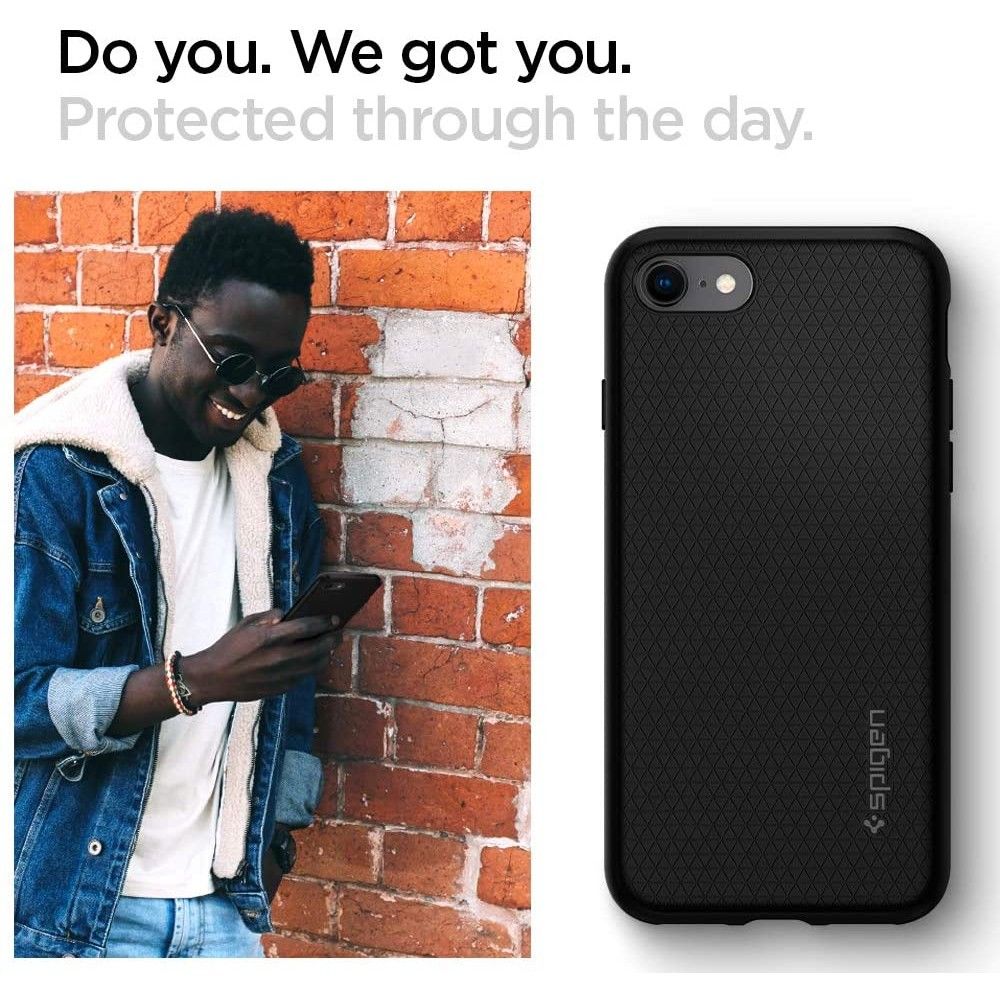 Θήκη για Apple iPhone SE (2022) / SE (2020) / 8 / 7, Spigen, Liquid Air, Μαύρη 042CS20511