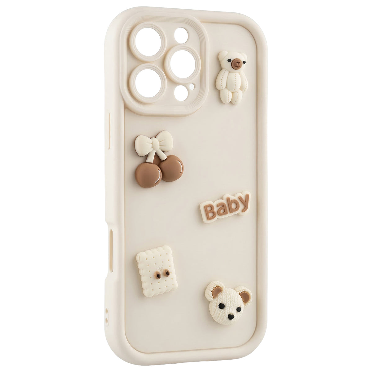 Case for Apple iPhone 17 Pro, OEM, Ultra Trendy 3D Bear, Beige