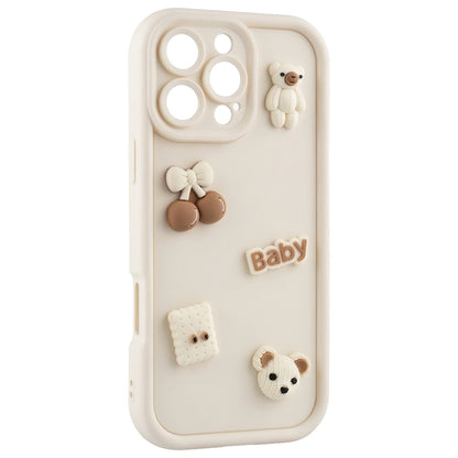 Case for Apple iPhone 17 Pro, OEM, Ultra Trendy 3D Bear, Beige