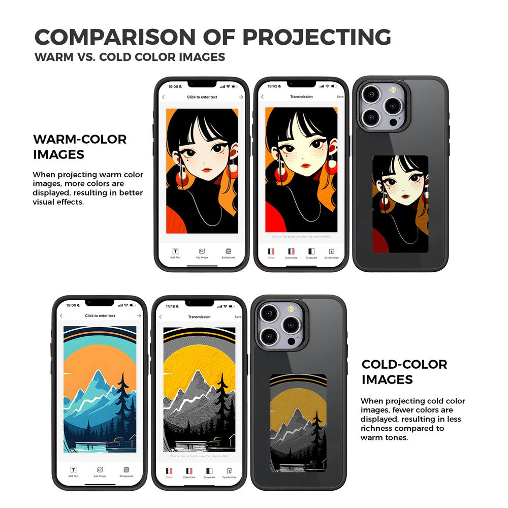 Case for Apple iPhone 13 Pro Max, OEM, Customized E-Ink Display, Black