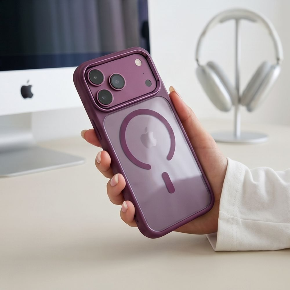 Θήκη για Apple iPhone 18 Pro / 17 Pro, Tech-Protect, Magmat CC, Διαφανές Βυσσινί