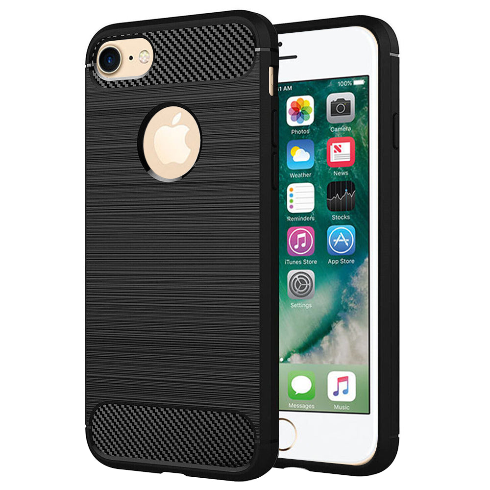Case for Apple iPhone 8 / 7, Techsuit, Carbon, Black