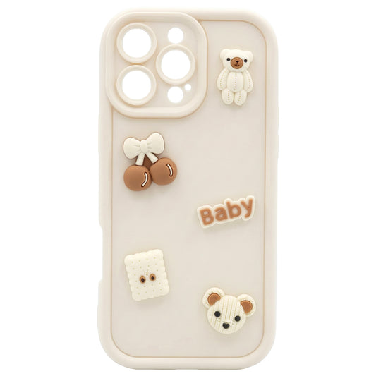 Θήκη για Apple iPhone 15, OEM, Ultra Trendy 3D Bear, Μπεζ