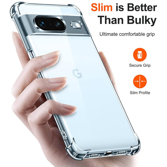 Θήκη για Google Pixel 8a, Techsuit, Ανθεκτική σε Κρούσεις Διαφανής, Διάφανη