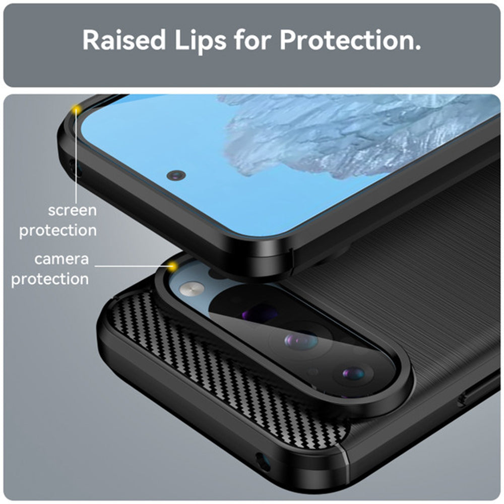 Θήκη για Google Pixel 9 / 9 Pro, Techsuit, Carbon, Μαύρο