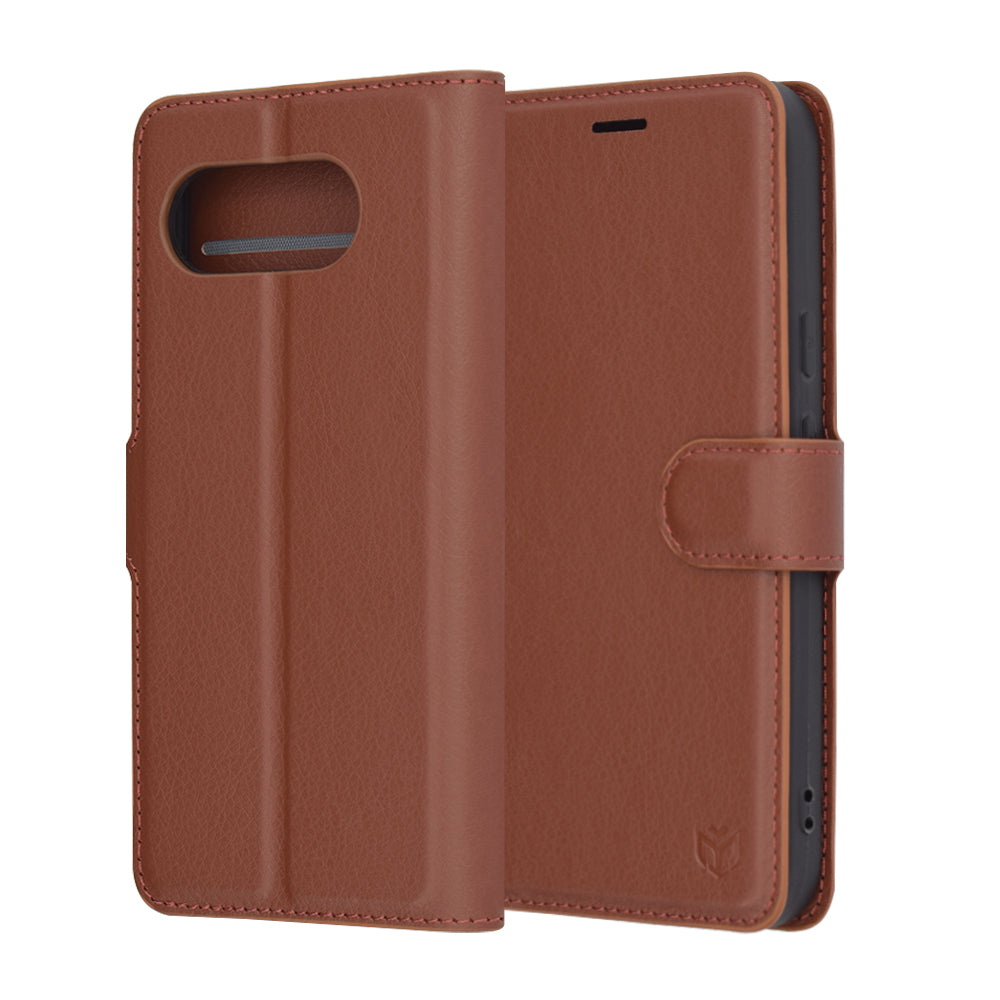 Θήκη για Google Pixel 9a, Techsuit, Leather Folio, Καφέ