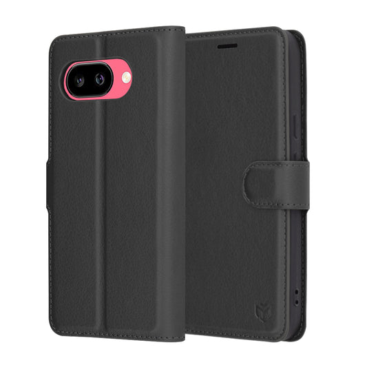 Θήκη για Google Pixel 9a, Techsuit, Leather Folio, Μαύρο