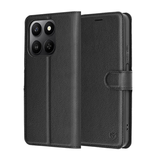 Θήκη για Honor 400 Smart 4G / X7d 4G / 400 Smart 5G, Techsuit, Δερμάτινο Φύλλο, Μαύρο